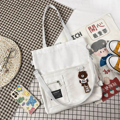 Large-capacity Canvas Spring Female Bag Student Tutoring Leisure All-match