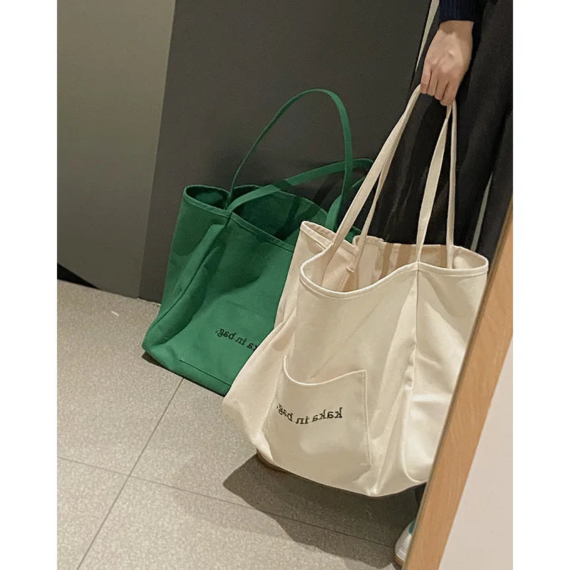 Large Canvas Women's Tote Handbags for Ladies Shopping Bag