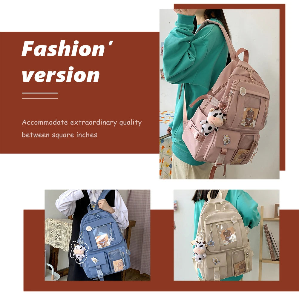 Large-capacity Women Multi-Pocket Nylon Backpack