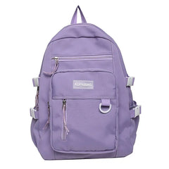 Women Multi-Pocket Nylon Backpack for School Laptop Book
