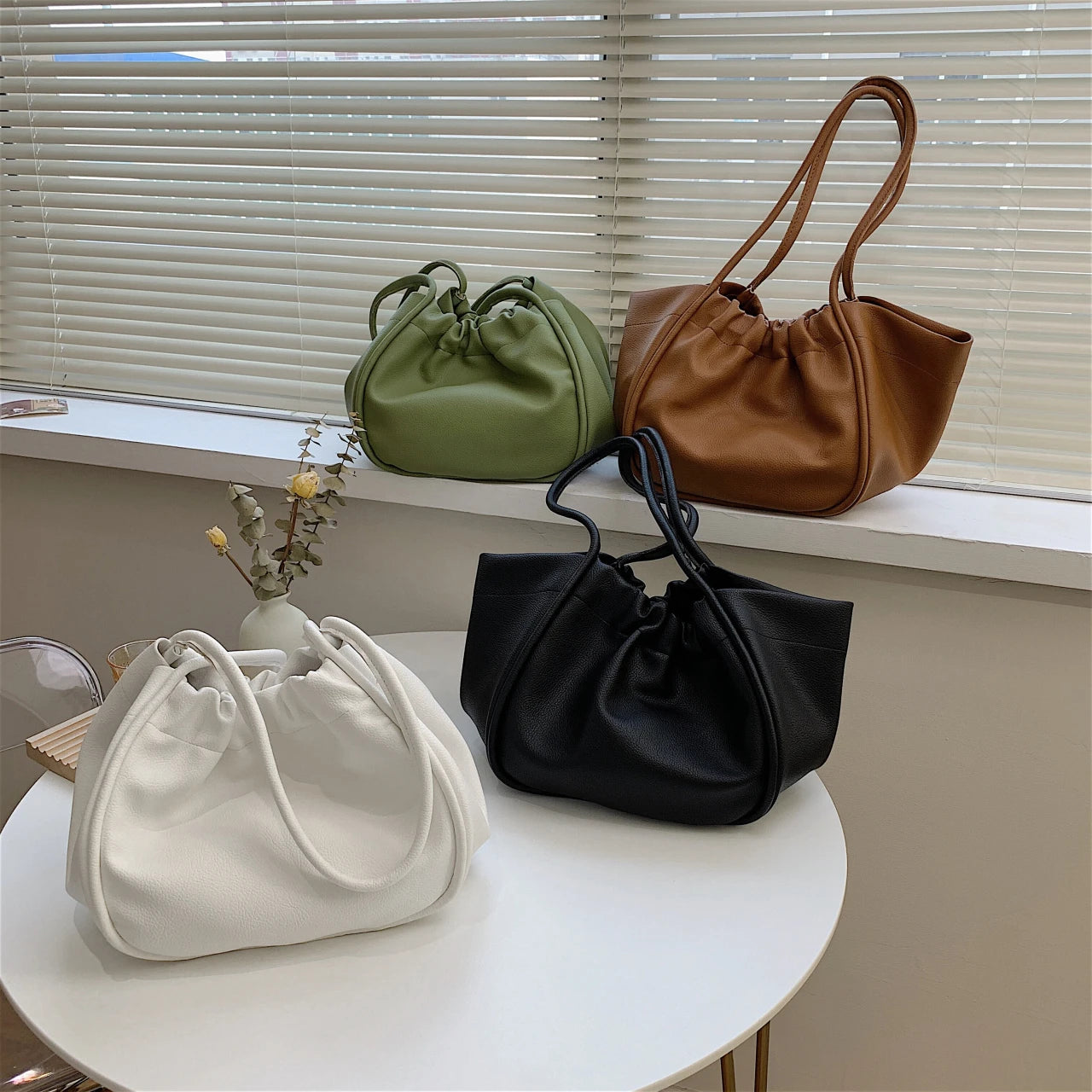 Large-capacity Leather Shoulder Bag Women's Casual Travel Tote Vintage Handbag
