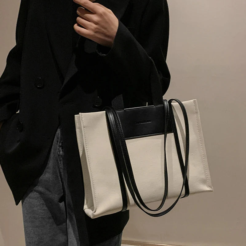 Large-capacity Portable Tote Bags for Women Shoulder Canvas Shopping Travel