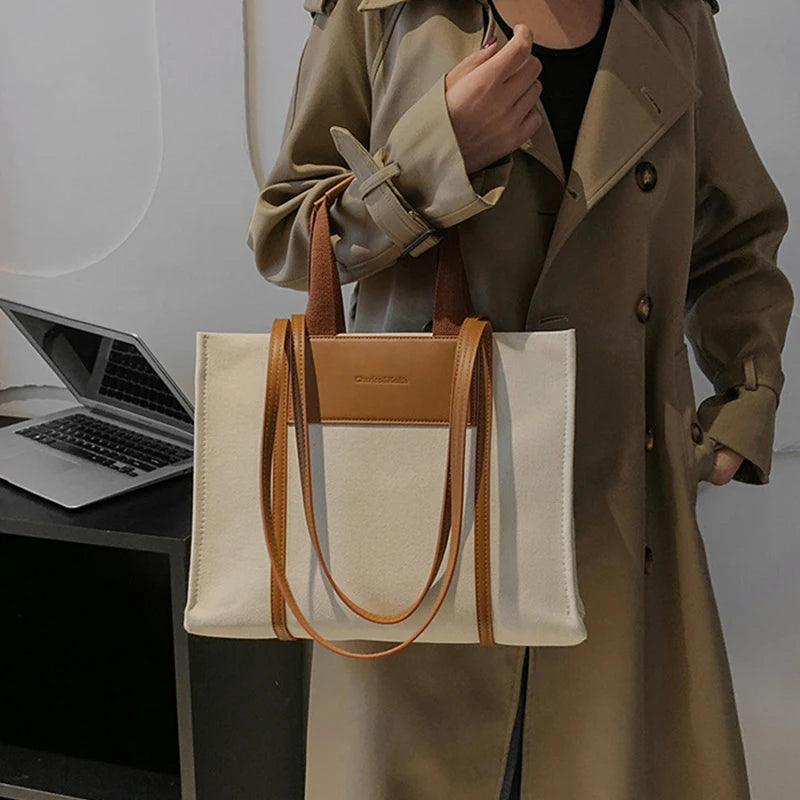 Large-capacity Portable Tote Bags for Women Shoulder Canvas Shopping Travel