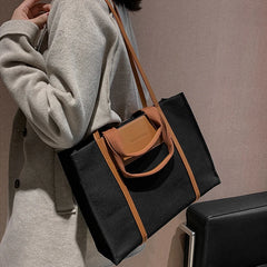 Large-capacity Portable Tote Bags for Women Shoulder Canvas Shopping Travel