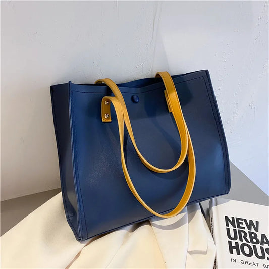 Retro Women's Shoulder Bags PU Leather Lock Handbags