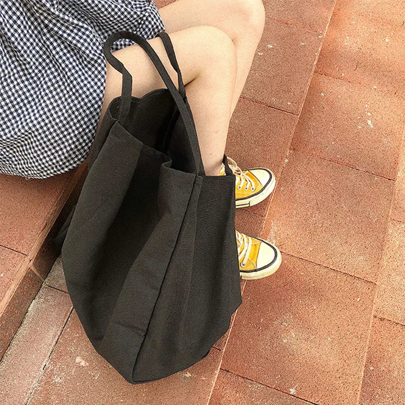 Large-capacity Canvas Shoulder Bag Solid Mori Art Handbag