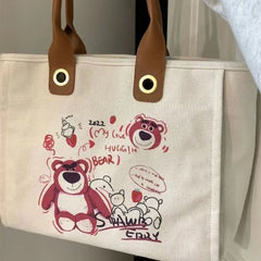 Large Capacity Canvas Tote Bag for College Students
