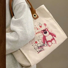 Large Capacity Canvas Tote Bag for College Students