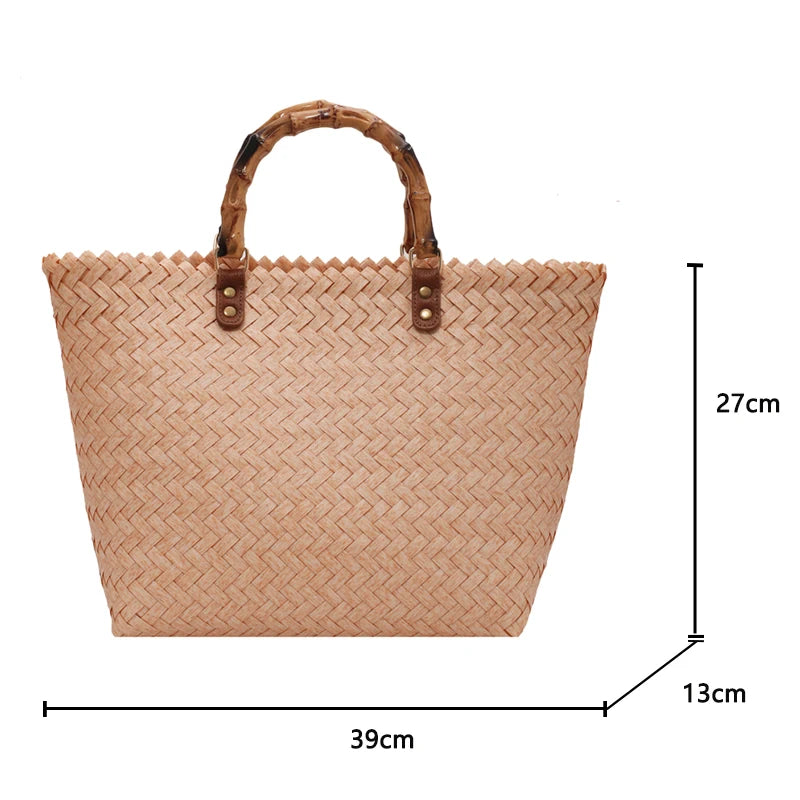 Large-Capacity Straw Tote Bag for Women