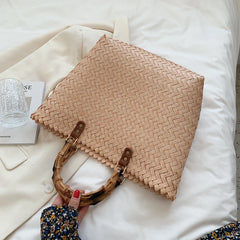 Large-Capacity Straw Tote Bag for Women