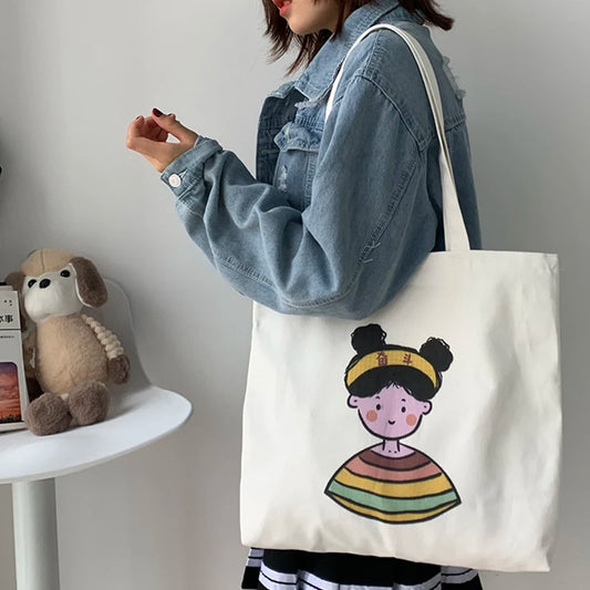 Large Capacity Canvas Bag Female Shoulder Japanese and Students Ladies Bag