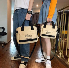Canvas Shoulder Bag Unisex Artistic Messenger Bag Women Travel Handbag