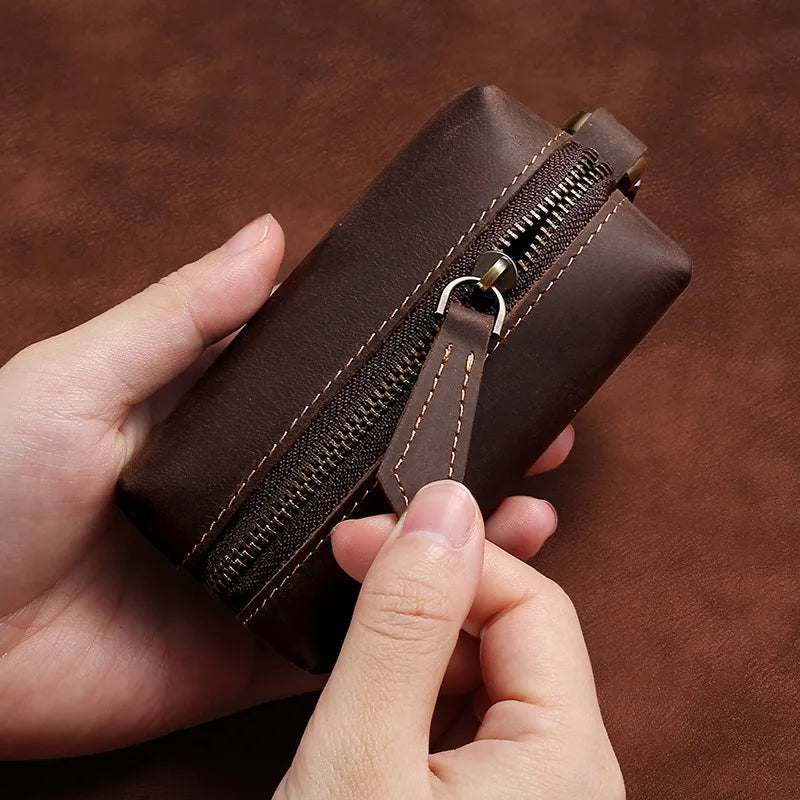 Vintage Crazy Horse Leather Key Bag for Men