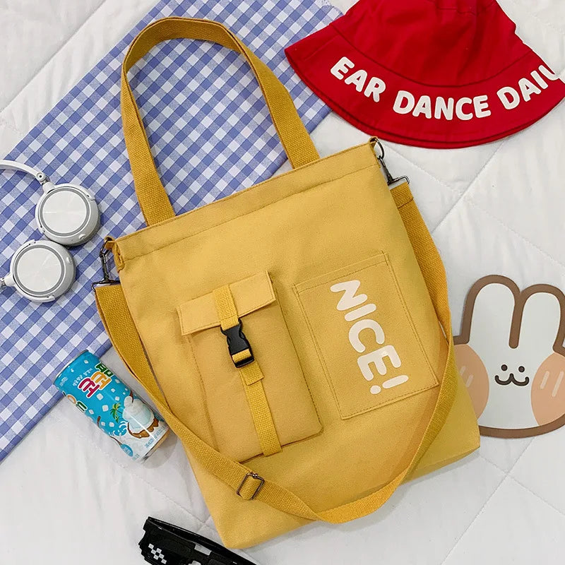 Large Capacity Ladies Canvas Shoulder Bag Women Casual Messenger Bag