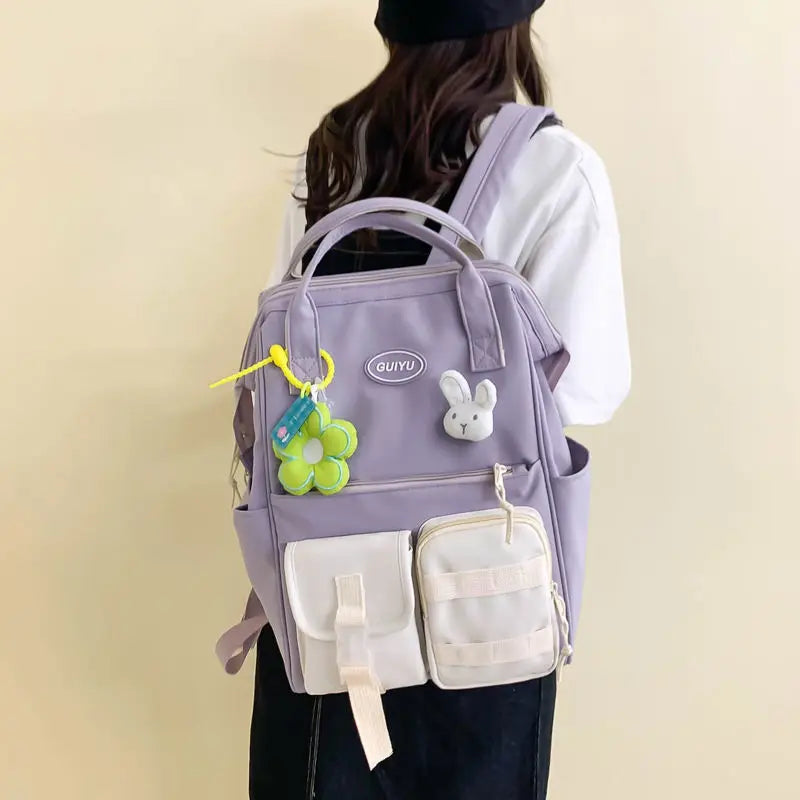 Large Capacity Schoolbag Female School Backpack Matching Ins