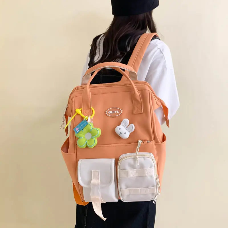 Large Capacity Schoolbag Female School Backpack Matching Ins