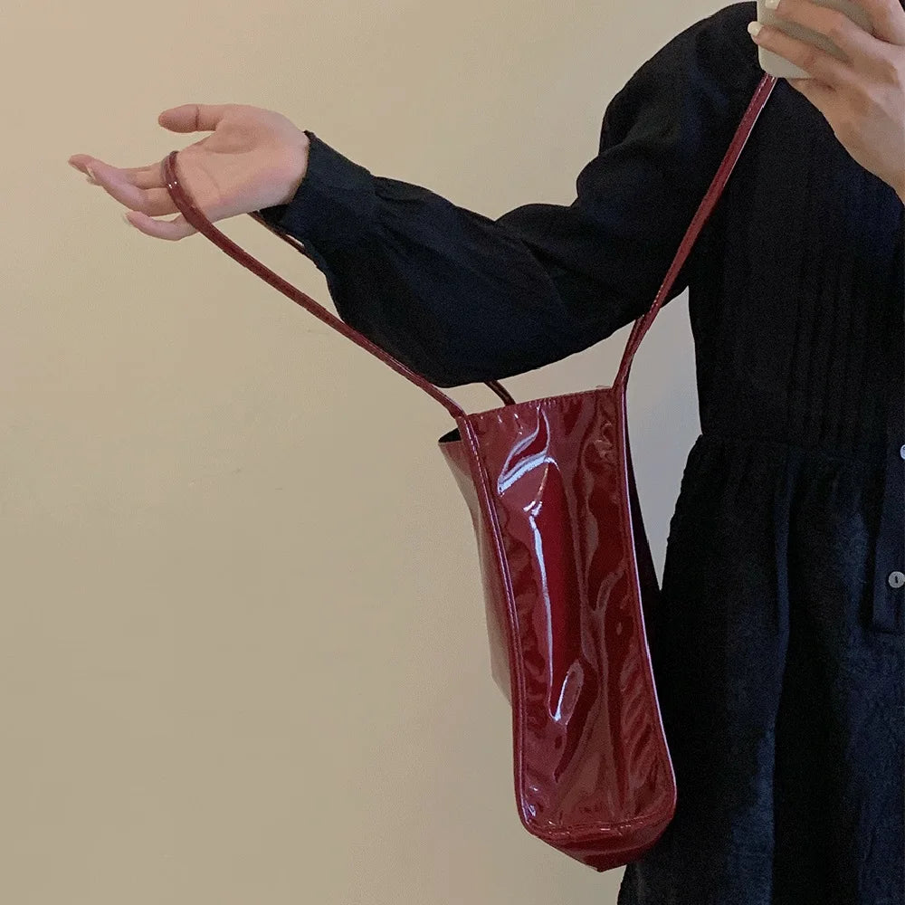 Large-Capacity Tote Shoulder Bag Soft Leather Double Shoulder Strap