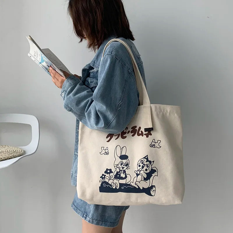 Large Capacity Canvas Shoulder Bag for Travel, Yoga, and Sports