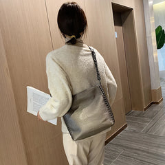 Large-capacity Women's Shoulder Bag Metal Chain Messenger Bag