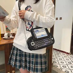Mobile Phone Shape Chain Crossbody Bag Reflective Purses and Handbags