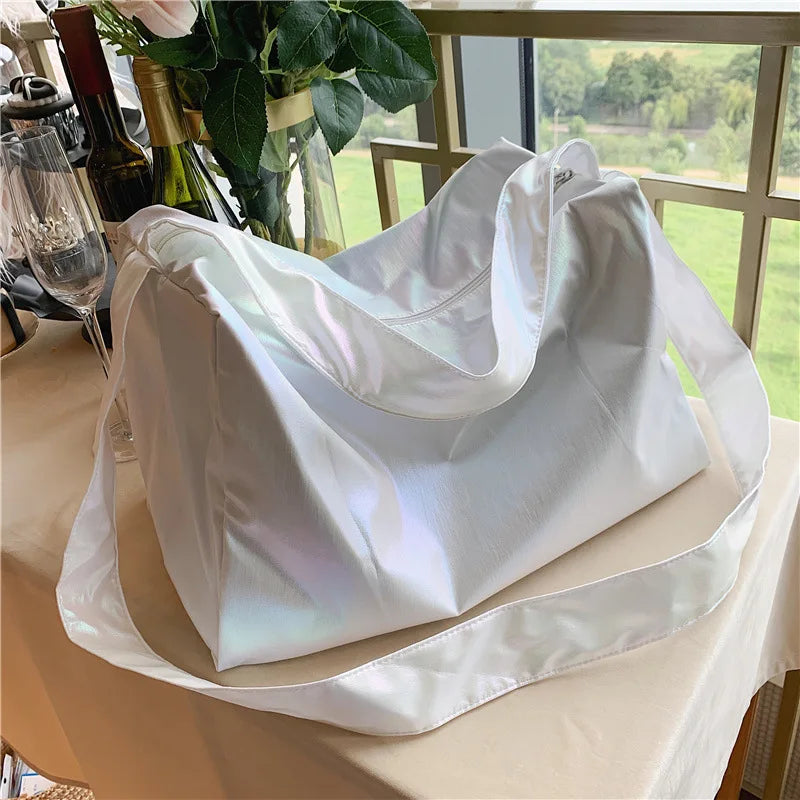 Waterproof Nylon Gym Bag Large Capacity Crossbody Shoulder Tote