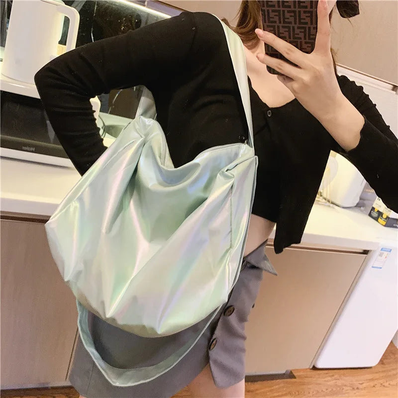 Waterproof Nylon Gym Bag Large Capacity Crossbody Shoulder Tote