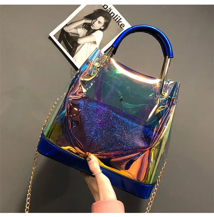 Candy Letter Wild Mini Shoulder Messenger Bag PVC Jelly Small Tote Bag