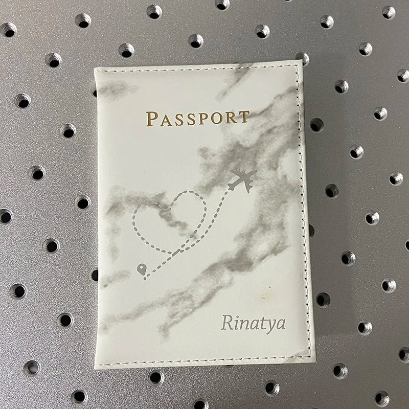 Personalized Name Passport Cover Travel Wallet PU Passport Holder