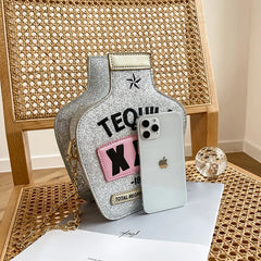 Laser Sequins Shoulder Bag for Women Chain Satchel
