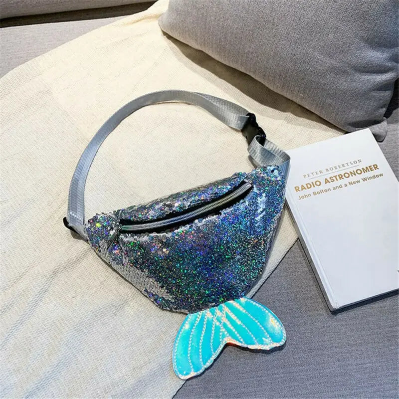 Glitter Waist Fanny Pack Women Travel Money Belt Bum Bag Pouch