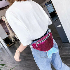 Glitter Waist Fanny Pack Women Travel Money Belt Bum Bag Pouch