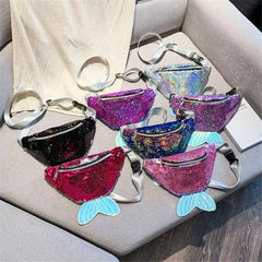 Glitter Waist Fanny Pack Women Travel Money Belt Bum Bag Pouch