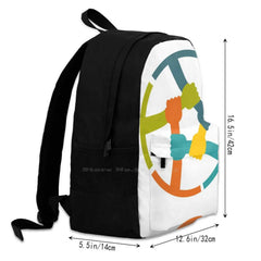 Modern Teen Backpack Laptop Travel Bag Ghost Pug Parody Snow