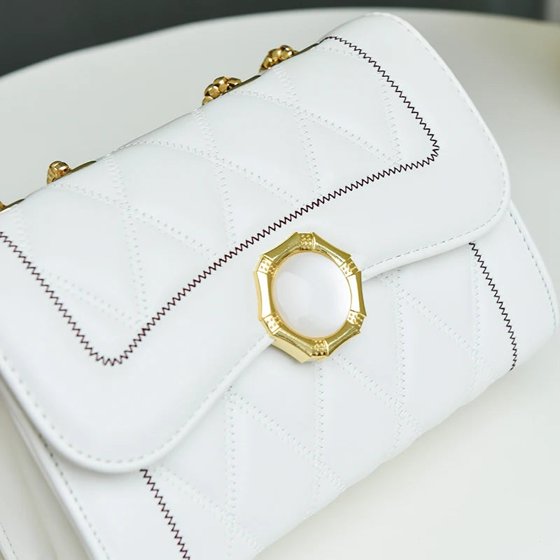 Leather Women Handbags Chains Crossbody Shoulder Bag
