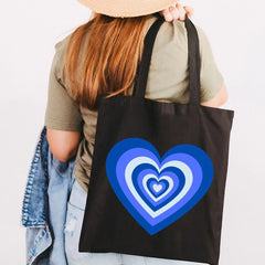 Latte Coffee Love Heart Colorful Wildflower Cotton Tote Bag