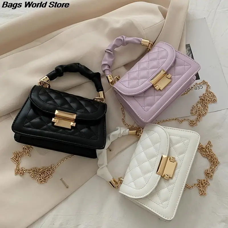 Lattice Bag Sling Chains Shoulder Messenger Totes Bag