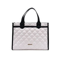 Lattice Large Tote Bag PU Leather Women's Handbag