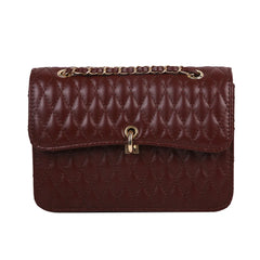 Lattice Pattern PU Shoulder Messenger Bag Women Chain Handbag