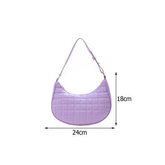 Lattice Pattern Shoulder Bags Soft PU Leather Casual Handbags
