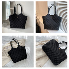 Vintage Lattice Pattern Women Handbag Shoulder Tote Female Bags