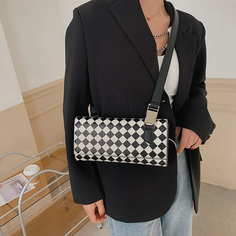 Lattice Shoulder Bag Women's Small Fresh Traveling Bag