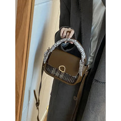 Lattice Tweed Small Square Bag Women's Ins Messenger Bag