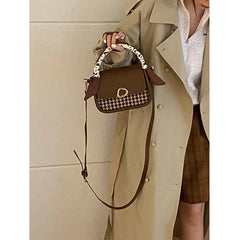 Lattice Tweed Small Square Bag Women's Ins Messenger Bag
