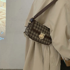 Lattice Winter Underarm Bag Women's Small Square Messenger Shoulder Bag