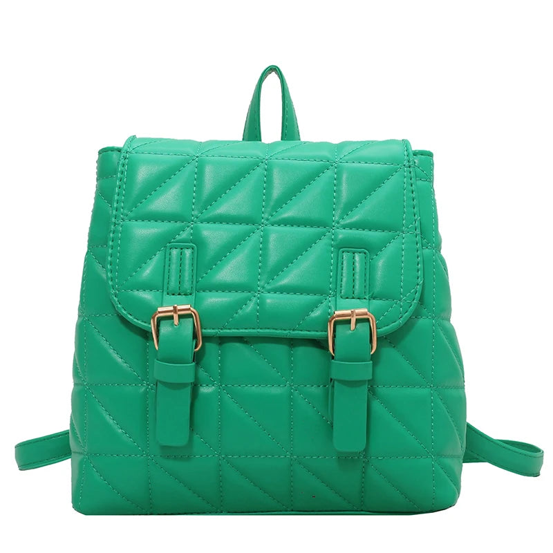 Lattice Women Backpack Bag PU Leather High Travel Rucksack