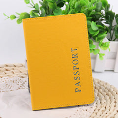 Lavender PU Passport Holder Litchi Grain Tickets Cover Bag Clip