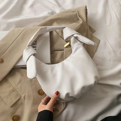 Pleated Handbag Metal Chain Shoulder Bag for Women