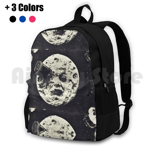 Outdoor Hiking Backpack Waterproof Camping Travel Night Sky Space Moon Galaxy