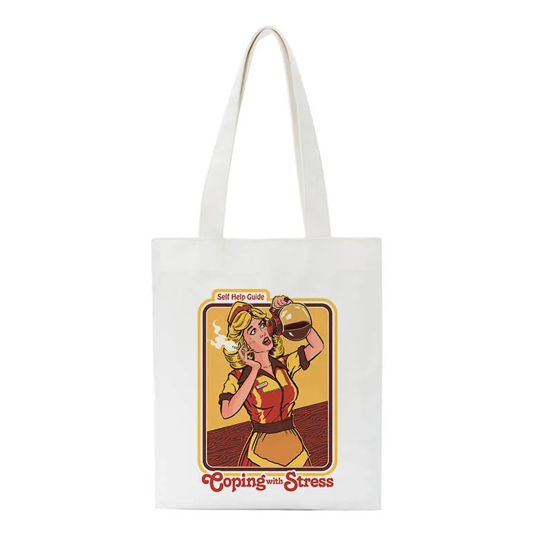 Cravity Devil Print Canvas Harajuku Vintage Shoulder Bag