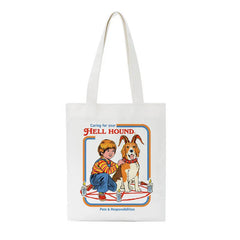 Cravity Devil Print Canvas Harajuku Vintage Shoulder Bag